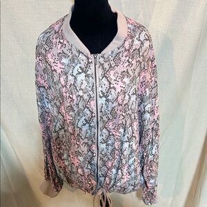 Pink and Gray snake print Women's Jacket